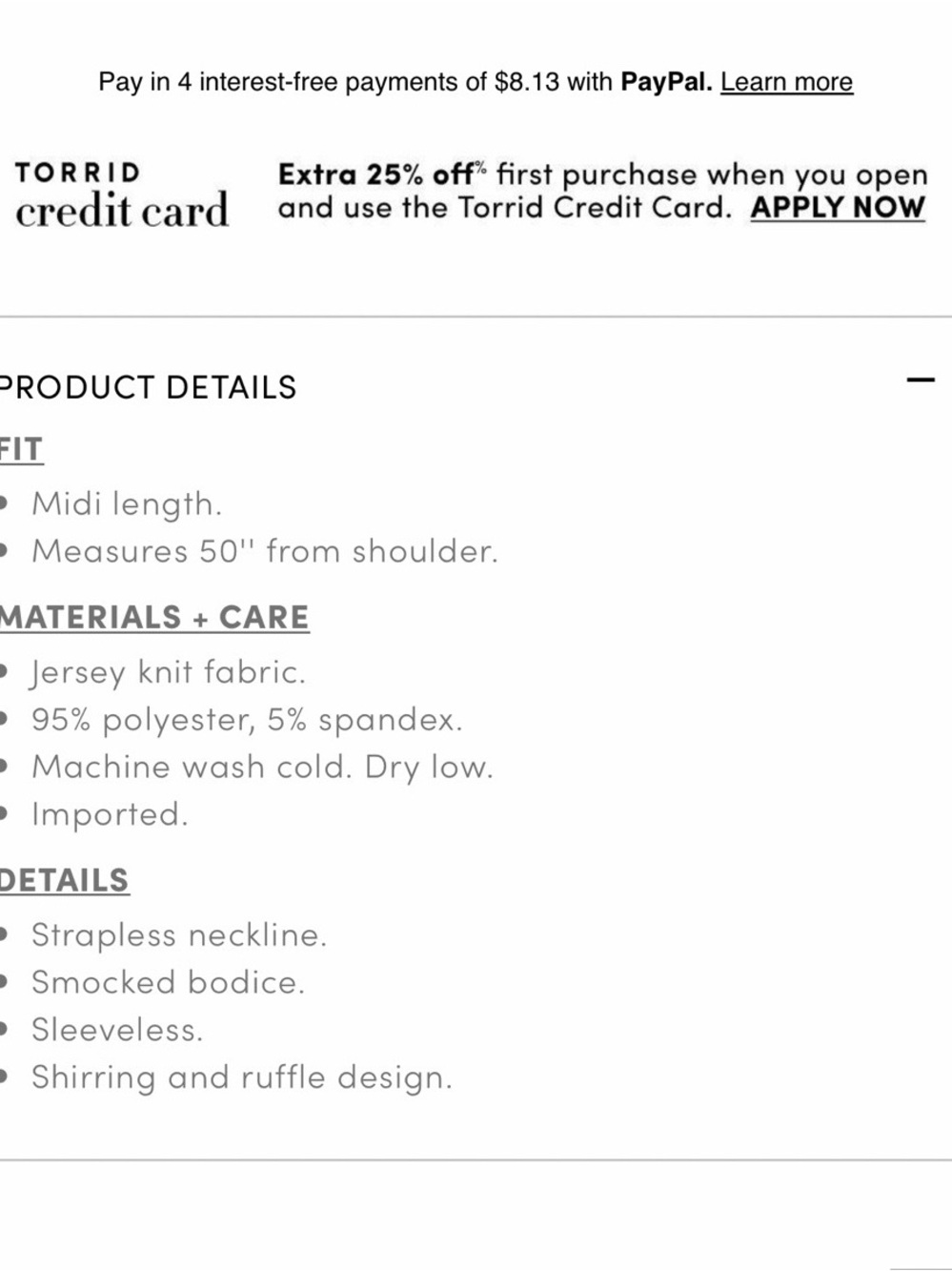 torrid NWT Blue & White Floral Smocked Tube Midi Dress - Picture 11 of 11